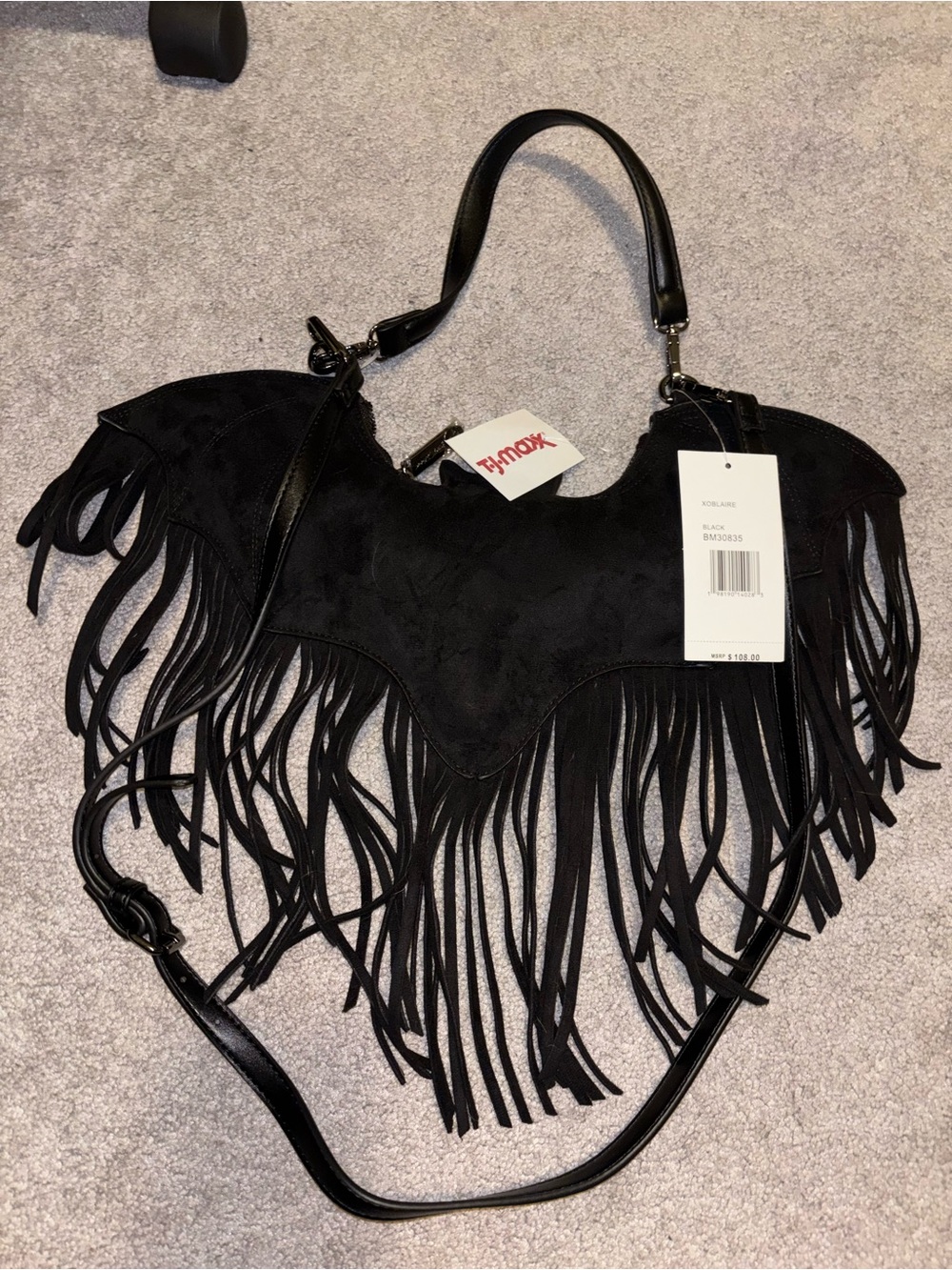 ✨VIRAL✨Black Fringe Bat Betsy Johnson Bag - Picture 2 of 3